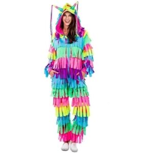 Tipsy Elves Unisex Pinata Onesie Jumpsuit Multicolored Halloween Costume